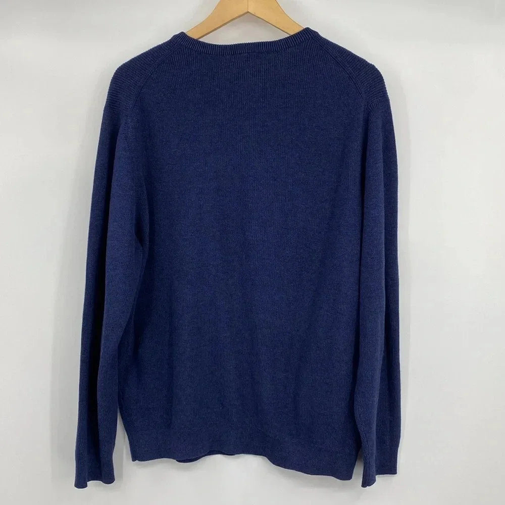 Tommy Bahama Reversible Sweater Men's Size Large Blue Black Pima Cotton Pullover